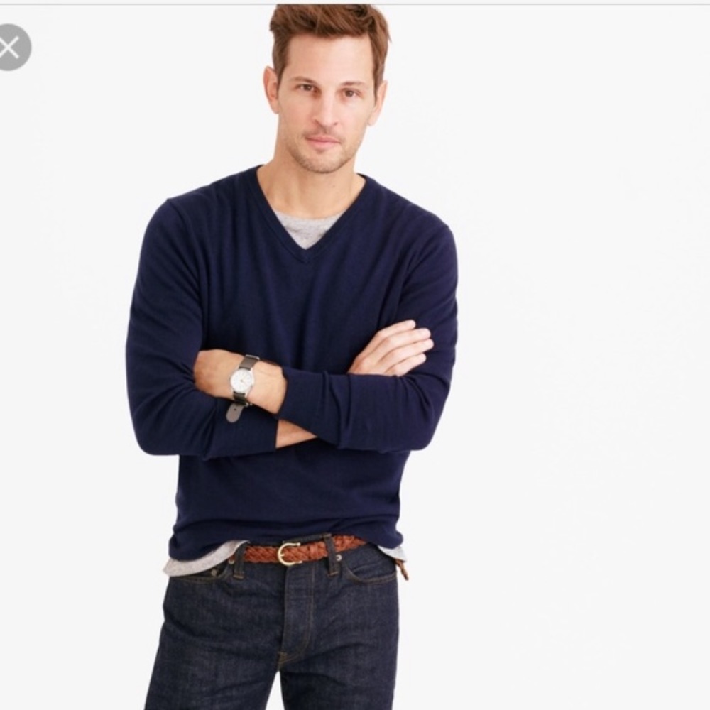Navy V Neck Sweater